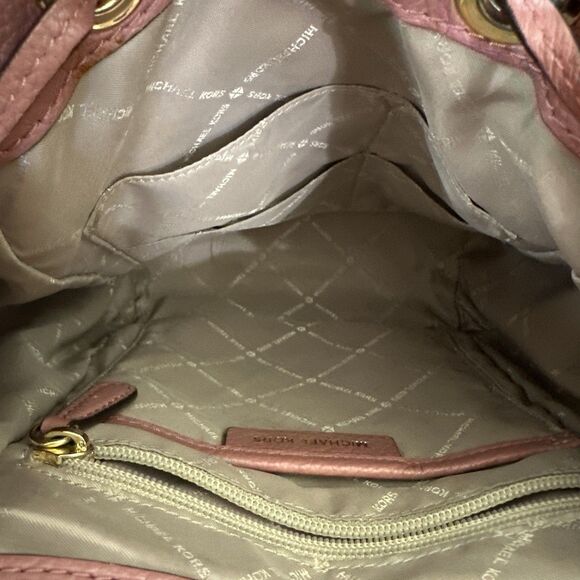 Michael Kors Riley Pebbled Leather Backpack Pink DW main image 7